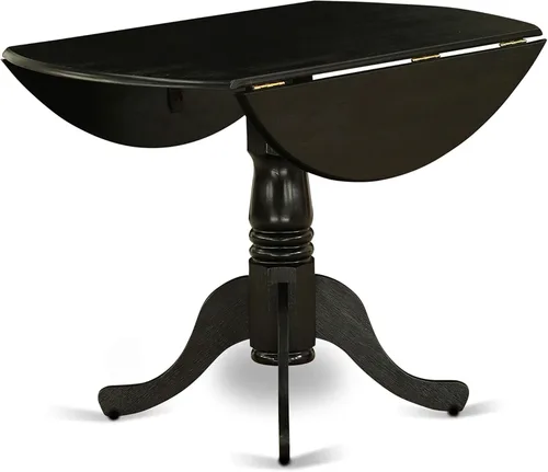 Miniatura 6 de East West Furniture DLFL3-ABK-21 - Juego de mesa de comedor de 3 piezas contiene una mesa de cocina redonda con gotas y 2 sillas de comedor Parsons