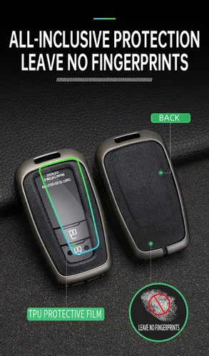 Miniatura 7 de ontto Funda para llave de coche con llavero de cuero y metal compatible con Toyota Camry CH-R CHR Prius RAV4 86 Corolla Yaris Land Cruiser llavero