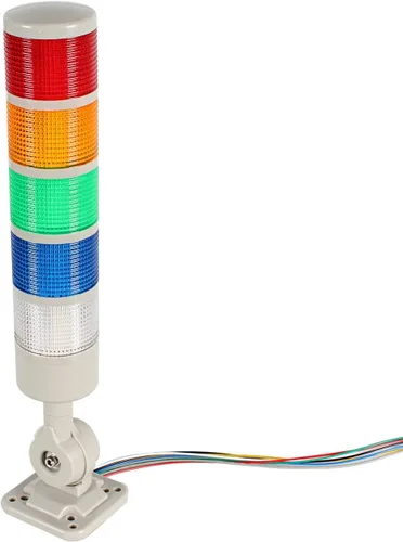 Miniatura 7 de Luz de señal para torre de señal, luz de advertencia industrial Andon con base giratoria, conmutable constante/intermitente, 110 V/220 V CA