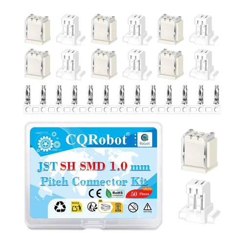 Miniatura 4 de CQRobot JST EL 4.5 mm de paso 2 pines conector electrónico IC macho, enchufes hembra carcasa y kit de terminales de crimpado en T macho/hembra. 50