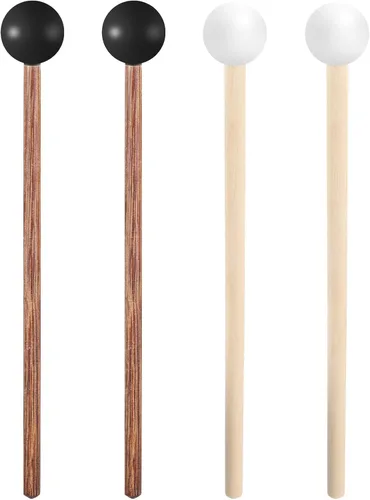 4 mazos de tambor de lengua de acero, mazo de xilófono, mazos Glockenspiel, mazo de percusión de goma de 5.6 pulgadas, baquetas de goma, palos de