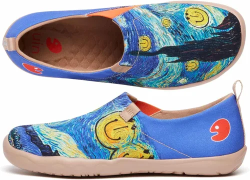 Miniatura 5 de UIN Zapatillas de lona para hombre, ligeras, planas, para caminar, informales, cómodas, pintadas, para viajes