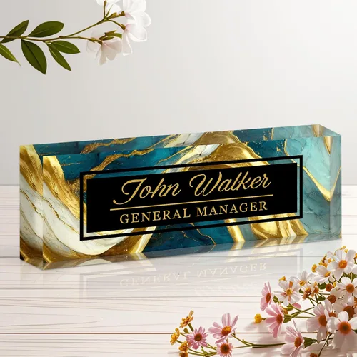 Miniatura 15 de Placa de nombre personalizada para escritorio, letrero de nombre de escritorio acrílico personalizado, regalos de agradecimiento de oficina