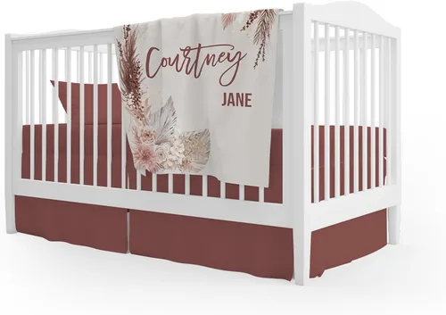 Miniatura 2 de Girls Love A Monogram - Mantas de bebé personalizadas con diseño floral bohemio para niñas con regalo de ducha con nombre
