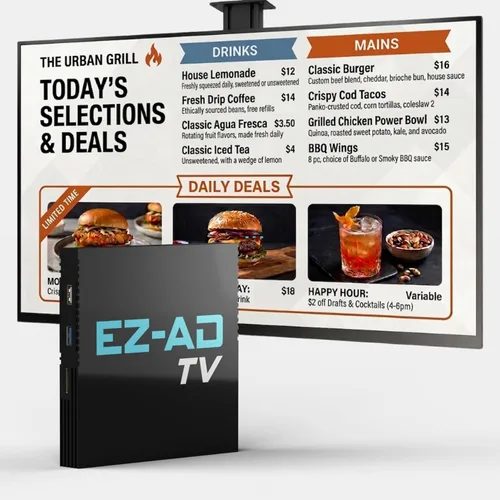 Reproductor de señalización digital EZ AD TV, kit de reproductor de señalización digital 4k, contenido de publicación automática, controlado por la