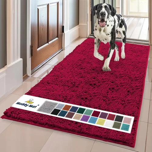 Miniatura 7 de Muddy Mat® Mostrado en la televisión - Tapete de microfibra súper absorbente para puerta de perro para patas fangosas, antideslizante y lavable