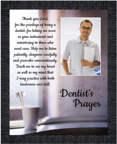 Miniatura 26 de Crossroads Home Décor Marco de fotos The Dentist Pray, cuadros de oficina dental, 7432BW