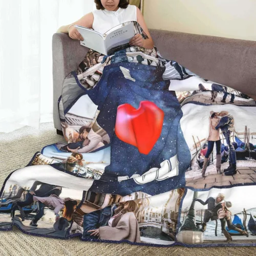 Miniatura 7 de Mantas personalizadas con fotos, manta personalizada de collage de fotos, suave, con mis propias fotos, regalos personalizados para aniversario