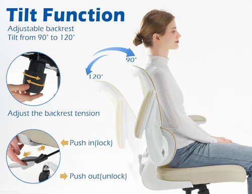 Miniatura 5 de TRALT Silla Ergonómica de Oficina - Silla de Escritorio con Soporte Lumbar Ajustable Silla de Computadora - Silla Cómoda de Malla con Reposabrazos