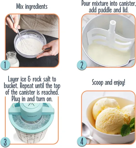 Miniatura 4 de Nostalgia Máquina Eléctrica de Helados – Estilo Salón, Máquina de Helado Suave a la Antigua Hace Yogur Congelado o Gelato en Minutos - Divertido