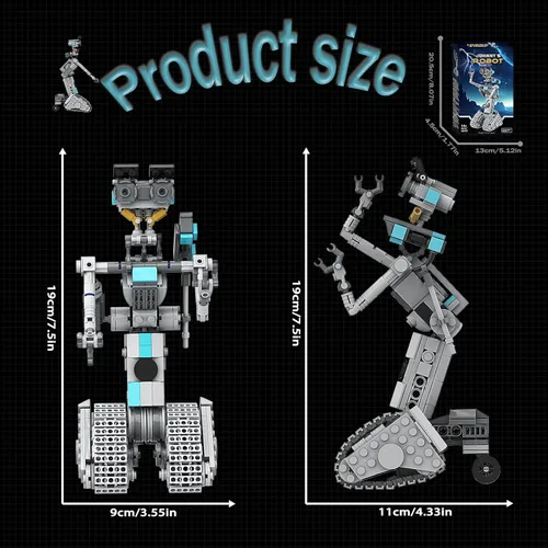 Miniatura 2 de Juguetes de Construcción de Robot Johnny 5, Figuras de Robot de la Película Cortocircuito, Kit de Construcción de Modelo de Robot, Set de Bloques