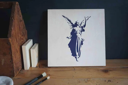 Miniatura 2 de Stencil1 Plantilla de 8.5 x 11 pulgadas, ángel, 8.5 x 11