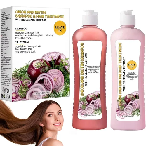 Champú de biotina y romero, champú de cebolla y romero para cabello suave y brillo para el crecimiento del cabello, pérdida de cabello y