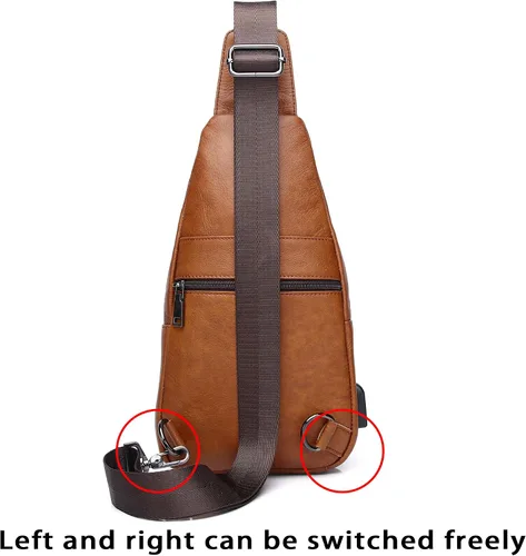 Miniatura 140 de LUKZIJAES Bolso bandolera de cuero genuino para hombre