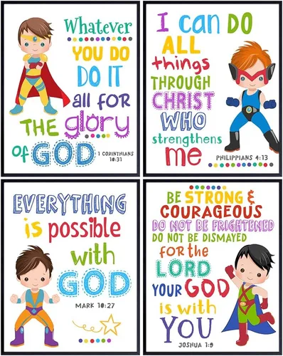 Arte de pared inspiradora de Jesucristo GRANDE 11x14 - Regalos cristianos para niños - Decoración de pared con escritura "Jesús me ama" para niños -