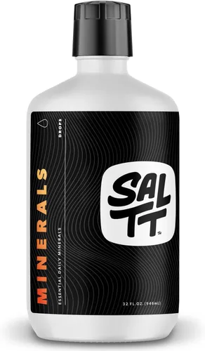 SALTT - Minerales (32 onzas) - Gotas de minerales traza - sodio, potasio, magnesio, zinc, cobre - ultra bajo en carbohidratos - cero azúcar, vegano,