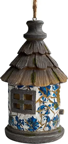 Miniatura 9 de OUSHUAI Casa para pájaros para exteriores con poste, decoración de jardín, casas para pájaros colgantes resistentes a la intemperie, nido de pájaros