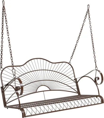 Miniatura 9 de VINGLI Columpio de Metal Mejorado para Patio y Porche, Capacidad de Peso de 660 LBS Silla Columpio de Acero para Exteriores, Silla Columpio