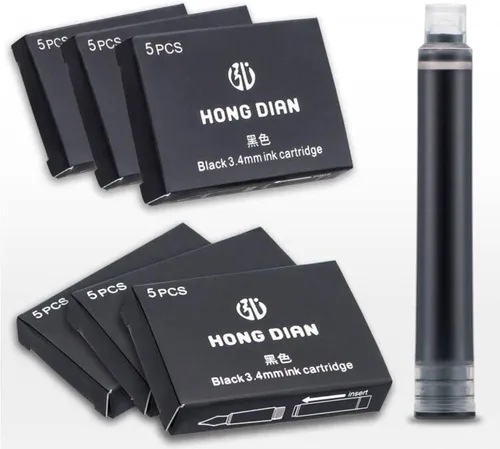 Miniatura 9 de Asvine Hongdian - Juego de 30 cartuchos de tinta para pluma estilográfica, 0.134 in de diámetro Azul/claro