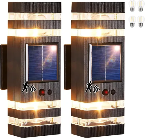 Miniatura 12 de Lámpara de pared con sensor de movimiento para exteriores, luces de porche arriba y abajo, moderna, del atardecer al amanecer, aplique exterior