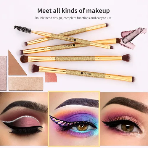 Miniatura 4 de DUcare Juego de brochas de sombra de ojos + juego de limpiador de brochas de maquillaje