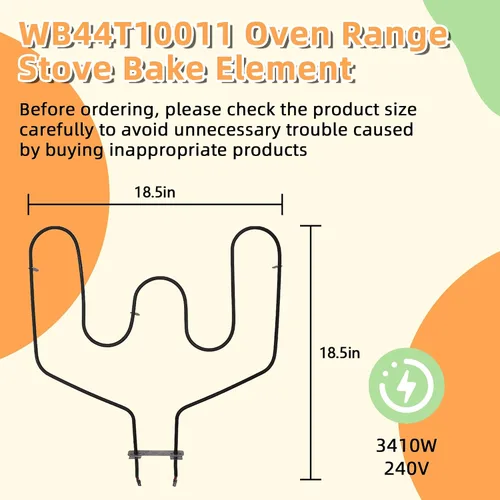 Miniatura 5 de AMI PARTS WB44T10011 Elemento de horneado del horno de reemplazo Compatible con horno G-E Ken-more JBP68DM1WW, JBP78WB1WW, JBP78AB2AA, JCBP35BJ2BB