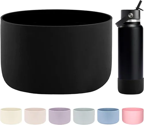 Miniatura 36 de HEYSKAY Bota protectora de silicona para botella de agua Hydro Flask, botella de agua de boca ancha, protector inferior de silicona antideslizante