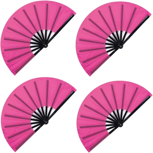 Miniatura 11 de Gionforsy 4 piezas de ventilador de tela de ventilador plegable grande chino Tai Chi ventilador de mano plegable decorativo para fiesta de baile
