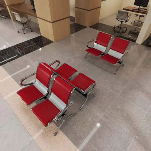 Miniatura 26 de Kinfant Silla de sala de espera de 2 asientos, sillas de recepción de invitados de oficina con respaldo ergonómico, banco de espera de aeropuerto
