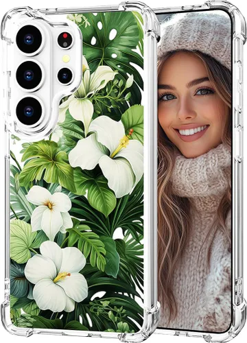 Miniatura 48 de Hungo Funda compatible con Samsung Galaxy S23 con diseño floral y bonito diseño transparente, femenino para mujeres y niñas, con hermoso clavel