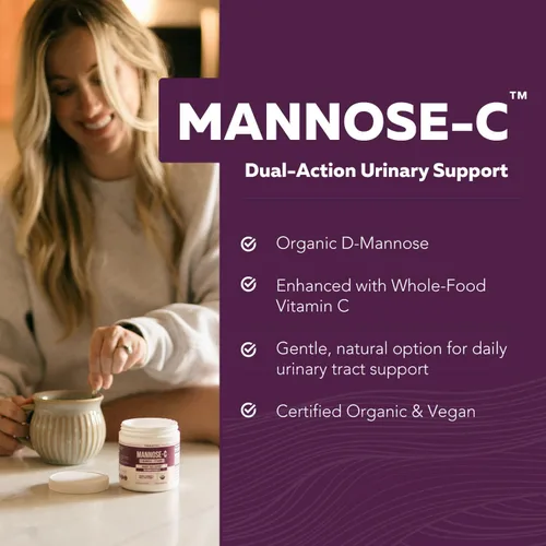 Miniatura 2 de Mannose-C - Polvo orgánico de manosa D + vitamina C de alimentos integrales, suplemento natural de apoyo para ITU para limpiar y depurar el tracto
