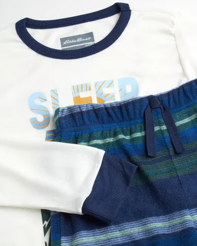 Miniatura 3 de Eddie Bauer Conjunto de pijama para niño - Acogedor conjunto de ropa de dormir de invierno de forro polar - Camisa de manga larga de 4 piezas