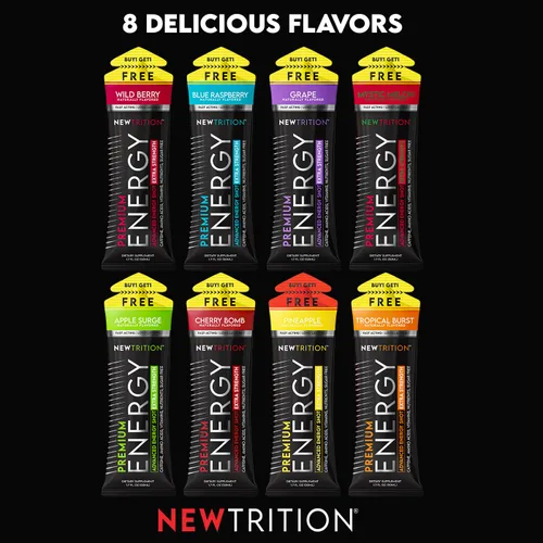 Miniatura 6 de NewTrition® Extra Strength Energy Shots 1.7 fl oz (paquete de 24, 4 sabores) – 250 mg de cafeína con vitaminas B y aminoácidos, sin azúcar, sin
