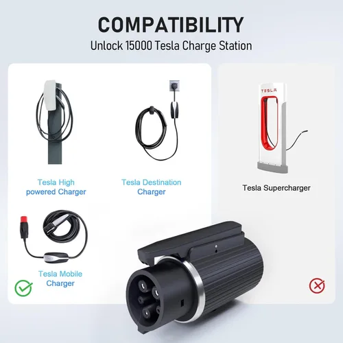 Miniatura 4 de Adaptador Tesla a J1772, Carga Rápida Máx 80A 240V Adaptador de Carga EV J1772 Compatible con Ford, Cadillac, Rivian, BMW, Benz Coches Eléctricos