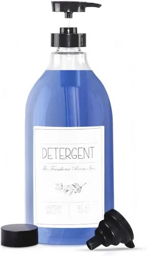 The Farmhouse Room Inc. Dispensador de detergente líquido para ropa - Envase de detergente para organizar la lavandería - Botella dispensadora de