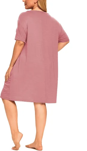 Miniatura 6 de Camisones de talla grande para mujer, ropa de dormir con gráficos, vestidos de noche con bolsillos