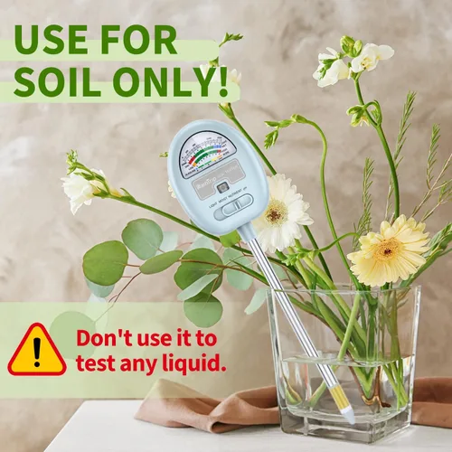 Miniatura 6 de Medidor de humedad del suelo 4 en 1, medidor de humedad para plantas, medidor de pH del suelo, probador de humedad, luz, nutrientes, pH, ideal