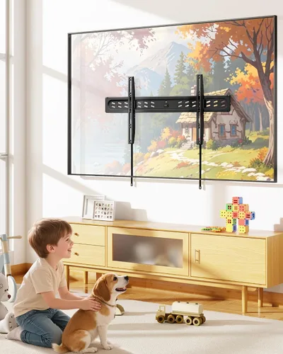 Miniatura 9 de monTEK Soporte de pared fijo ultra delgado para televisores planos y curvos de 43 a 95 pulgadas, perfil súper bajo de 0.95 pulgadas de pared