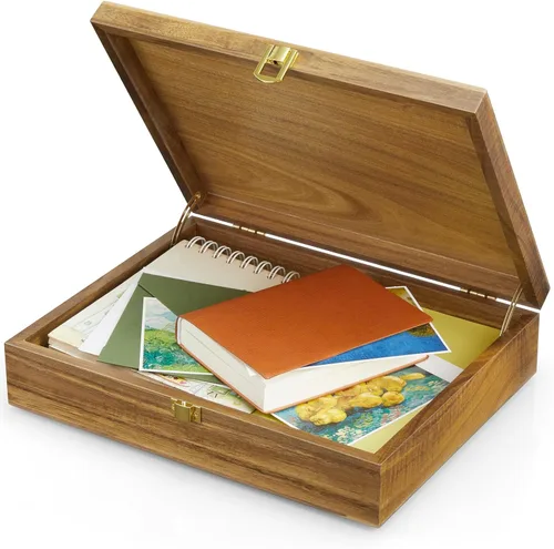 Miniatura 8 de Caja de recuerdo de madera, caja decorativa grande, caja de recuerdos con tapas, caja de recuerdos de boda, caja de joyería, caja de oración, caja