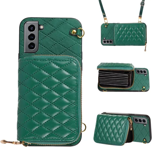 Miniatura 34 de Funda cartera desmontable con correa cruzada para Samsung Galaxy S20 FE 5G 6.5 pulgadas con cremallera, múltiples ranuras para tarjetas, soporte