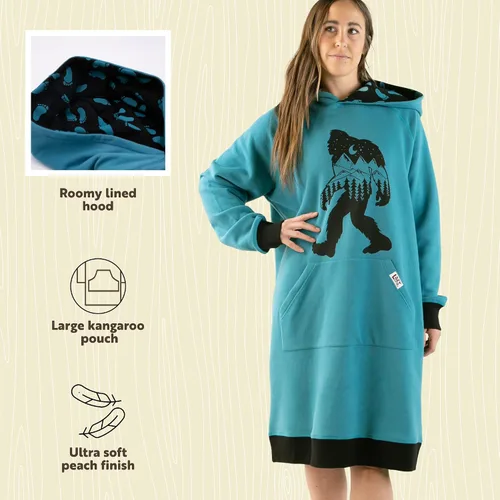 Miniatura 45 de Lazy One Sudadera con capucha de gran tamaño, ropa de dormir cómoda, vestido de suéter para mujer