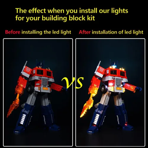Miniatura 3 de Kyglaring Kit de iluminación LED (sin modelo) diseñado para Lego Optimu Prime Transformer 10302 Kit de construcción modelo - sin juego de Lego