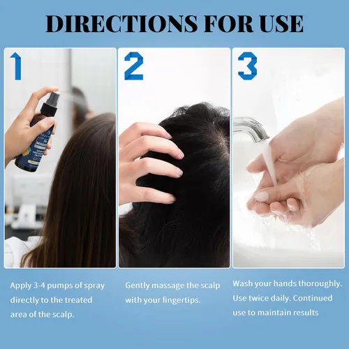 Miniatura 5 de Spray de minoxidil al 5% para hombres y mujeres, suero para el crecimiento del cabello con biotina para reducir la pérdida de cabello, estimular