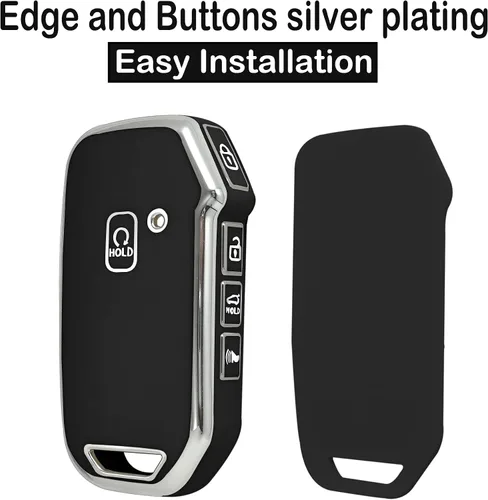 Miniatura 3 de Kirsnda Funda para llavero Kia, funda con llavero, TPU suave protege la llave del coche, compatible con Cerato Ceed Forte NIRO Sorento Seltos Soul
