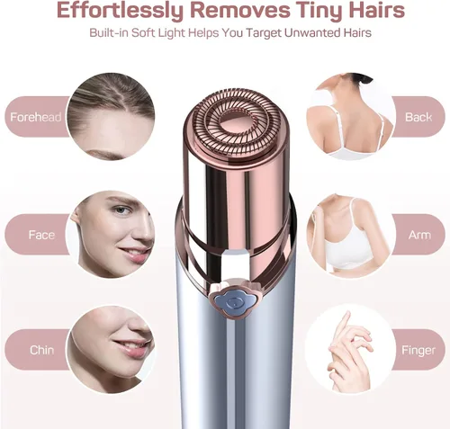 Miniatura 2 de gurelax - Removedor de vello facial para mujer, cara, barbilla, labio, bigote, cuello, axila, melocotón, difuminado, eléctrico, sin dolor, con 2