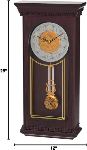 Miniatura 5 de SEIKO Reloj de pared de caoba con péndulo y campanilla