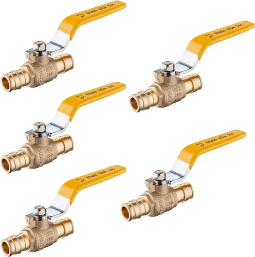 Miniatura 11 de EFIELD Válvula de bola de cierre de puerto completo de latón Pex de 1 pulgada, mango amarillo certificado UPC de latón (VALVE020)