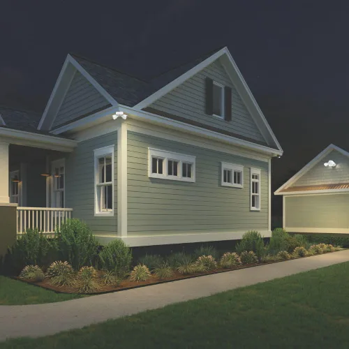 Miniatura 10 de Lithonia Lighting HomeGuard - 2 luces LED de inundación para exteriores, luces LED para exteriores, sensor de atardecer a amanecer, lúmenes Blanco