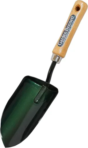 Garden Helper Herramienta de mano de paleta de jardín grande, pala de mano para plantar y trasplantar, hoja de acero japonés resistente, mango de