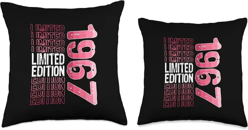 Miniatura 3 de Limited Edition Vintage 1967 Retro Birthday Throw Pillow